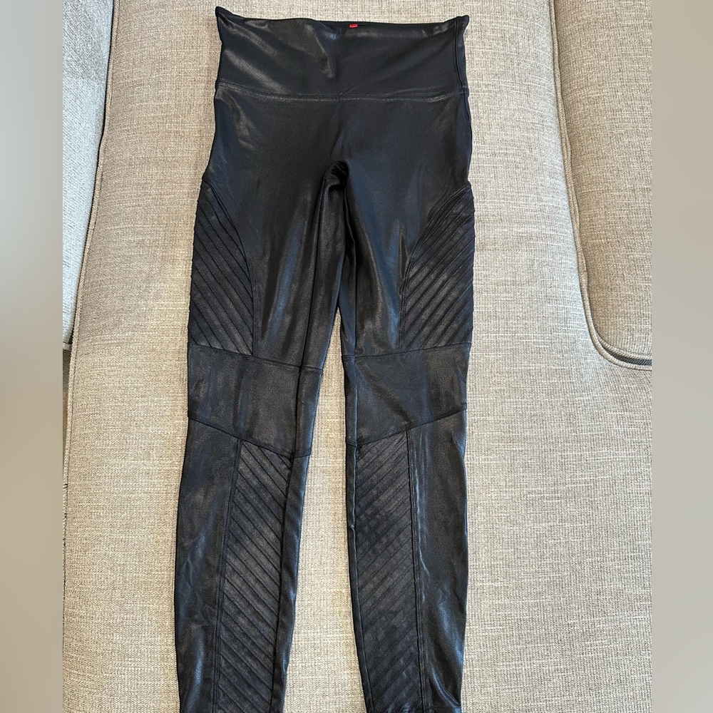 Spanx Faux Leather Moto Leggings